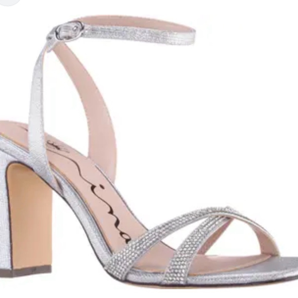 Nina‎ Silver Strappy Heels
